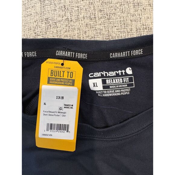 Carhartt Men's Workwear Pocket T-shirt - Navy, SIZE XL. NWT/ MRSP $25 - Picture 4 of 4